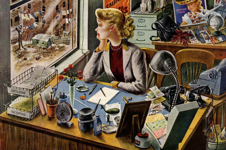 Kurmaca Edebiyat. İllüstrasyon: Constantin Alajalov, 1949